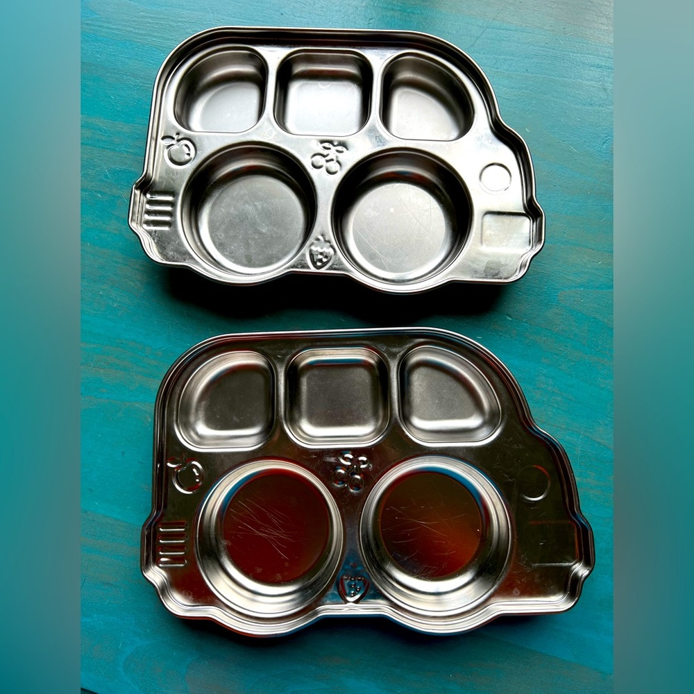 2 Innobaby stainless steel bus divided plates Din Din Smart divided tray